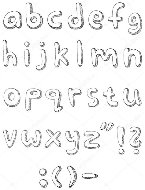 Letters Small Hand Written — Stock Vector © Yayayoyo 3281966
