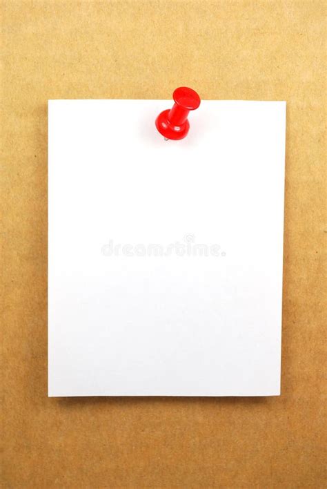 Note Memo Paper With Red Pin Stock Photo Image Of Notification Hang
