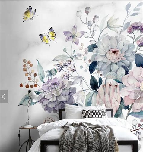 3d Hand Painting Flower Butterfly Murals Large Print Wallpaper For