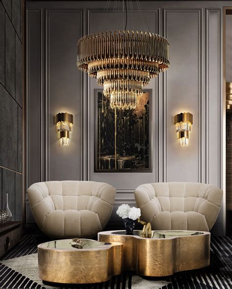 Luxury Living Room In Neutral And Golden Tones