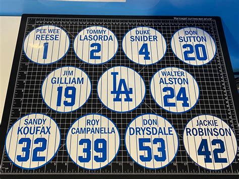 Las Angeles Dodgers Retired Player Numbers Vinyl Decals World Etsy