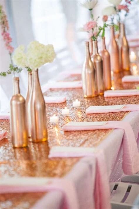 Glittering Rose Gold And Blush Spring Wedding Color