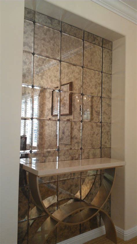 Antiqued Mirror Tiles With Rosettes Home Decor Antique Mirror Tiles