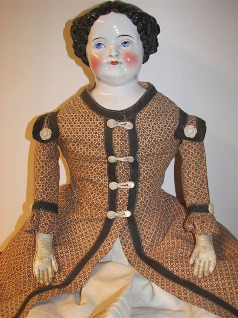 Large 26 In Antique China Head Doll Leather Hands Antique Price Guide Details Page