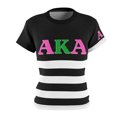 Alpha Kappa Alpha Pink And Green Striped Tee Etsy Alpha Kappa Alpha