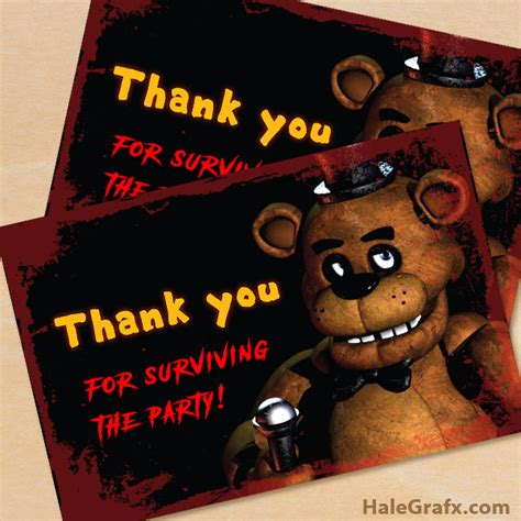Free Printable Five Nights At Freddys Thank You Card