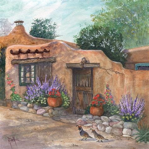 Old Adobe Cottage Painting By Marilyn Smith Fine Art America