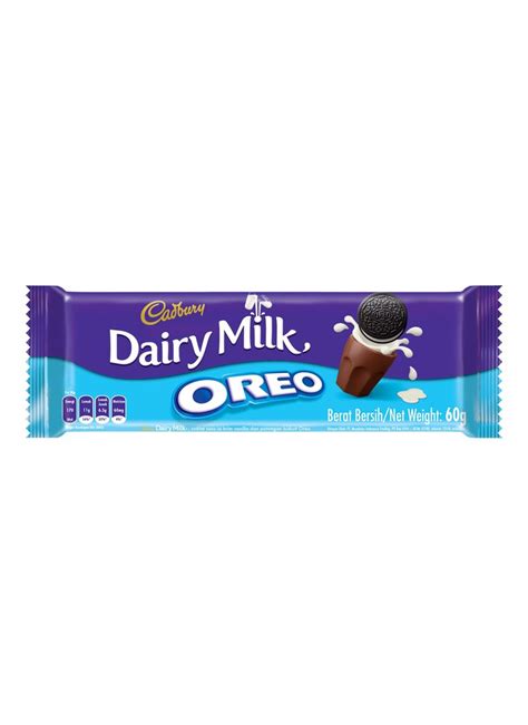 This canadian chocolate bar has every yummy base covered! Cadbury Chocolate Dairy Milk Oreo Pck 60g | KlikIndomaret