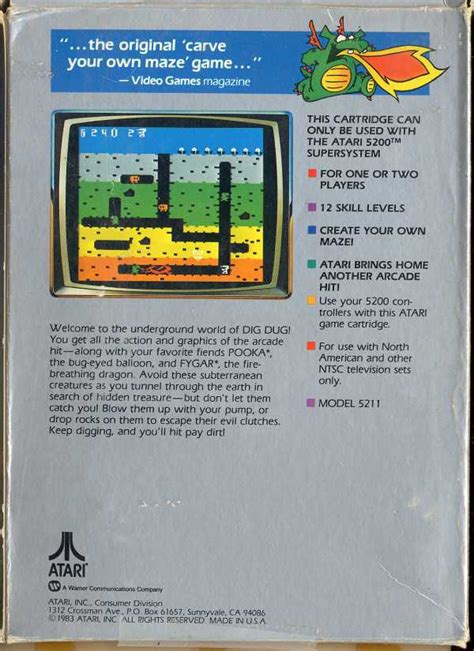 Dig Dug 1983 Atari Rom