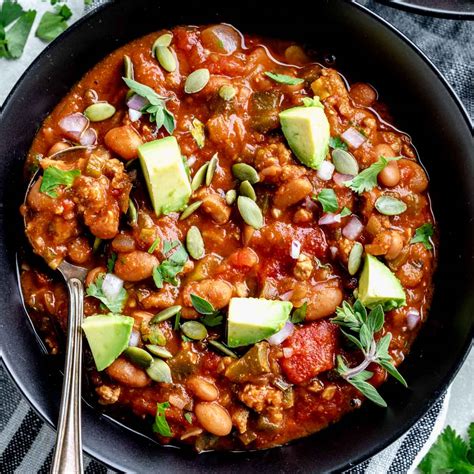 Healthy Turkey Chili With Pinto Beans Healthy Seasonal Recipes