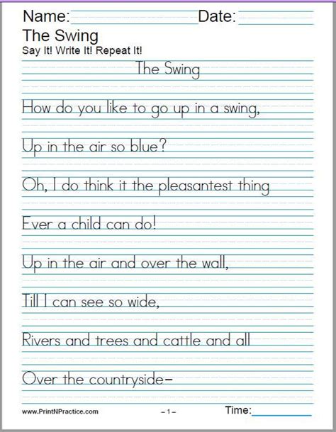 Printable Handwriting Worksheets Handwriting Practice Worksheets