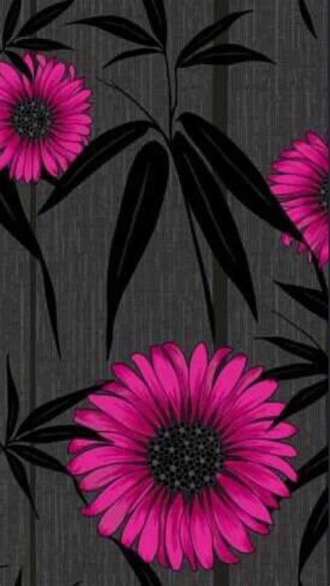 46 Pink And Black Flower Wallpapers
