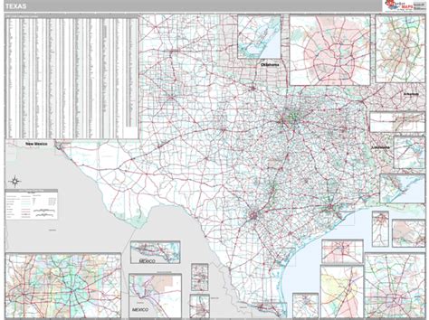 Texas Zip Code Wall Map Premium Style By Marketmaps