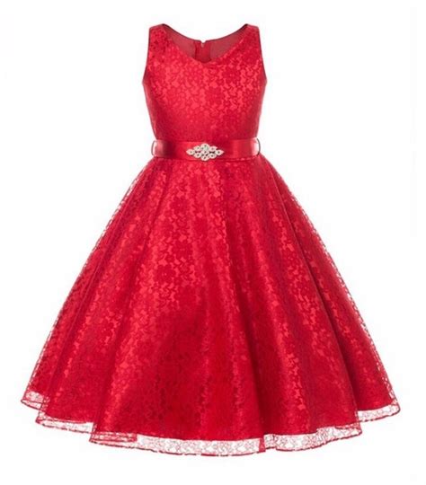 2017 New Children S Dress Red Girl S Lace Dress Summer New Big