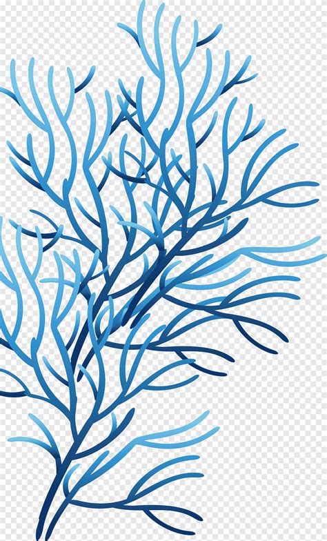 무료 다운로드 푸른 나무 가지 그림 산호 바다 녹색 조류 장식 디자인 잎 포스터 png PNGEgg