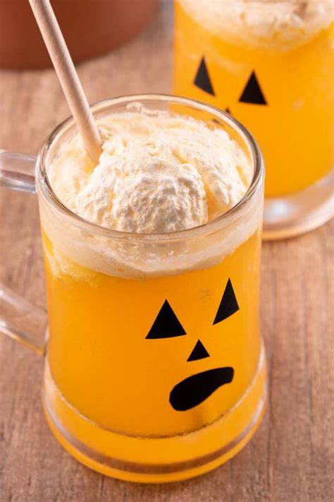 Best Jack O Lantern Floats Fun Halloween Drinks For Kids Easy Mocktails