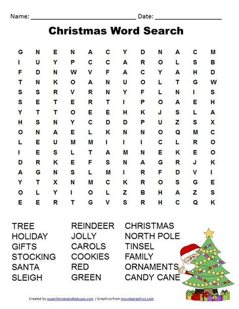36 Printable Christmas Word Search Puzzles