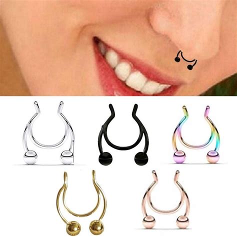 Magnetic Septum Piercing Fake Nose Ring Non Piercing Hoop Stainless Steel Magnetic Nose Ring Ear