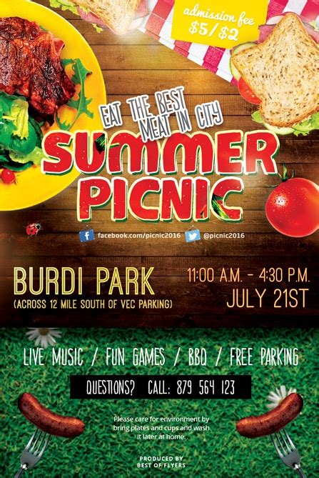Summer Picnic Free Psd Flyer Template Download Flyer Best Of Flyers