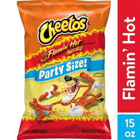 Cheetos Crunchy Flamin Hot Cheese Flavored Snacks Party Size 15 Oz Bag