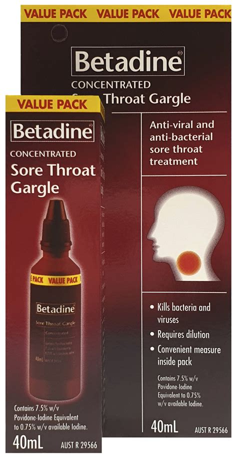 Betadine Sore Throat Gargle 40ml North Avon Pharmacy Shop
