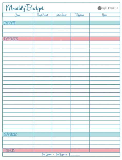 Blank Monthly Bill Payment Worksheet Calendar Template