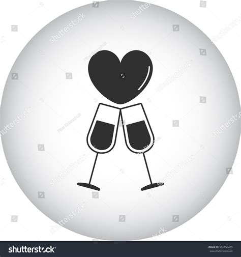 Champagne Glasses Wine Couple Love Drink Stock Vector Royalty Free 561850435