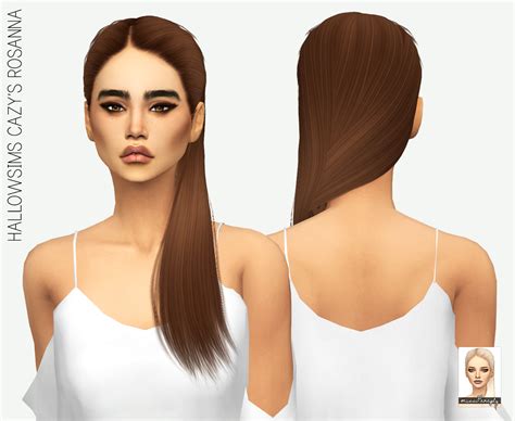 Sims 4 Hairs Miss Paraply Cazys Rosanna Hair Retextured