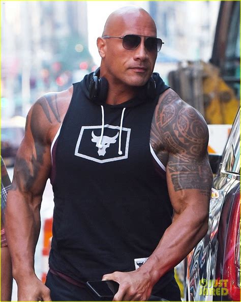 Dwayne douglas johnson (born may 2, 1972) is a professional wrestler turned actor, also known as the rock. Dwayne Johnson Bares His Massive Biceps Heading to the Gym in NYC!: Photo 4328963 | Dwayne ...