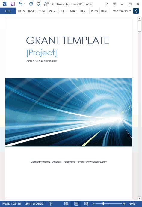 grant proposal template  software templates