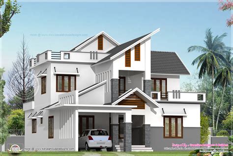 Modern House Elevation In 2240 Sqfeet Kerala Home Design And Floor
