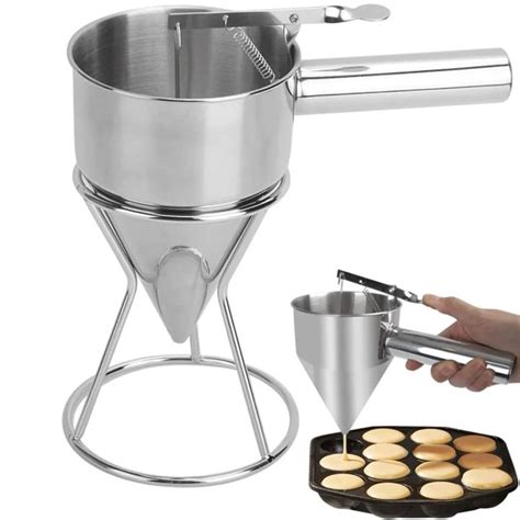 304 Stainless Steel Pancake Batter Dispenser Kitchen Big Funnel Spice