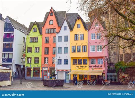 Colourful Houses In Altstadt Old Town Cologne Germany Editorial