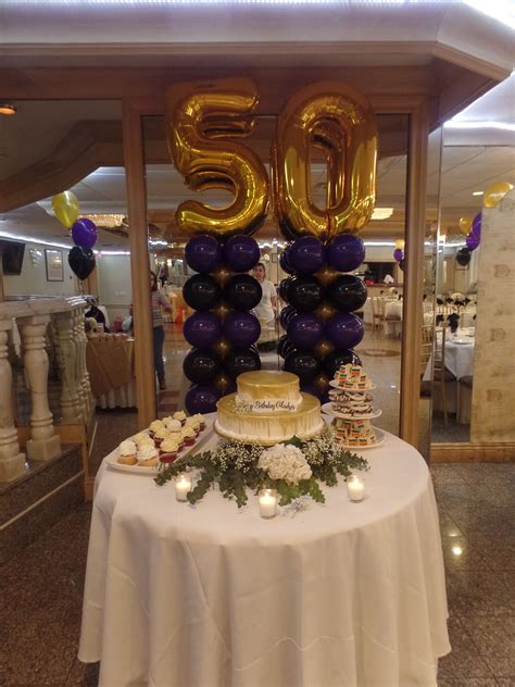 159 50th Birthday Party Balloon Columns Decoration 50th Birthday