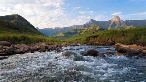 Hd Wallpaper River Landscape South Africa Drakensberg River Water