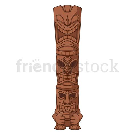 Tiki Totem Pole Cartoon Clipart Vector Friendlystock