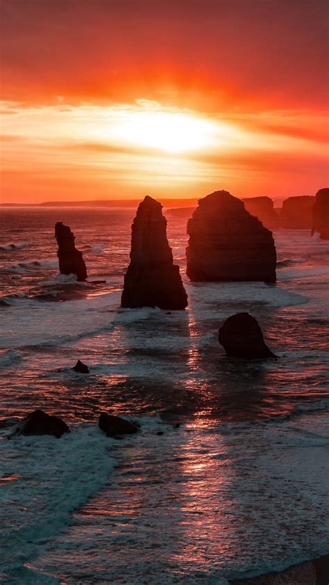 640x1136 The Twelve Apostles Coastline Rock Sunset 5k Iphone 55c5sse