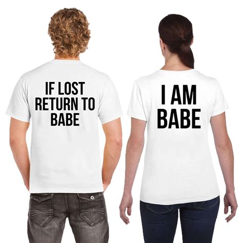 Buy If Lost Return To Babe Couple T Shirt Couplegear Couple T Shirt