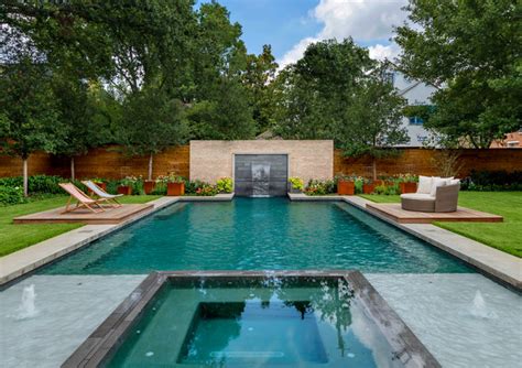 Park Cities Modern Pool House And Garden Modern Pool Dallas By
