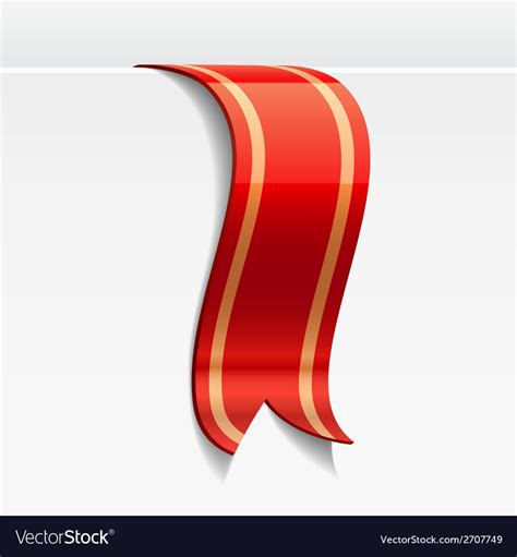 Red Bookmark Decoration Ribbon Royalty Free Vector Image