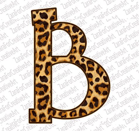 Leopard Doodle Letters Full Alphabet 26 Sublimation Letter Png Etsy
