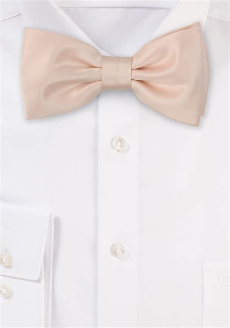 Satin Bow Tie In Nude Solid Color Formal Bow Tie In Nude Pink Bows