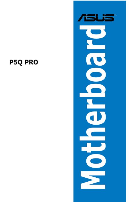 Asus P5q Pro Motherboard Atx User Manual Pdf Download Manualslib