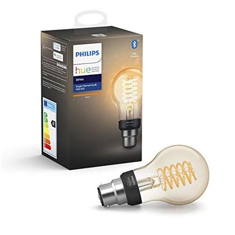 Philips Hue White Filament Regular A60 Led Smart Light Bulb 1 Pack B22