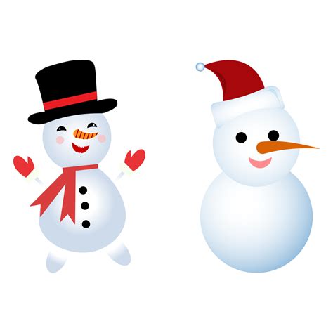 Christmas Element Design With Two Snowmen Cute Winter Snowmen Design