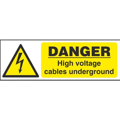 Danger High Voltage Cables Underground Electrical Hazard Safety Signs
