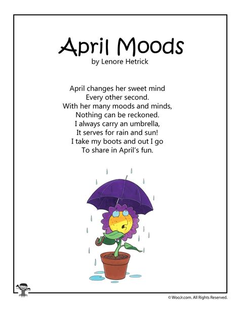 April Poems For Kids