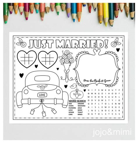 Wedding Printable Placemat Wedding Day Activity Kids Activity Just