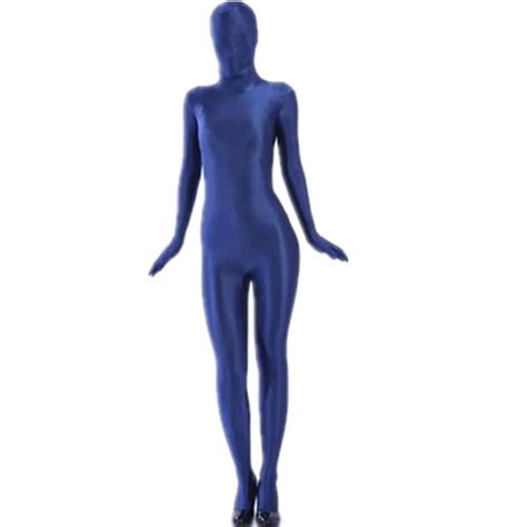 fzs008 shiny lycra spandex fetish catsuits women sexy original dark blue tights in zentai from