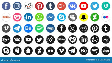 Icons Social Media And Social Networks In Pixel Art Vector Illustration